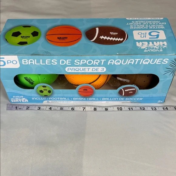 Evolve Water 3-pack 5" Soaker Sports Balls Kids: Football, Soccer, Basketball - Picture 7 of 9